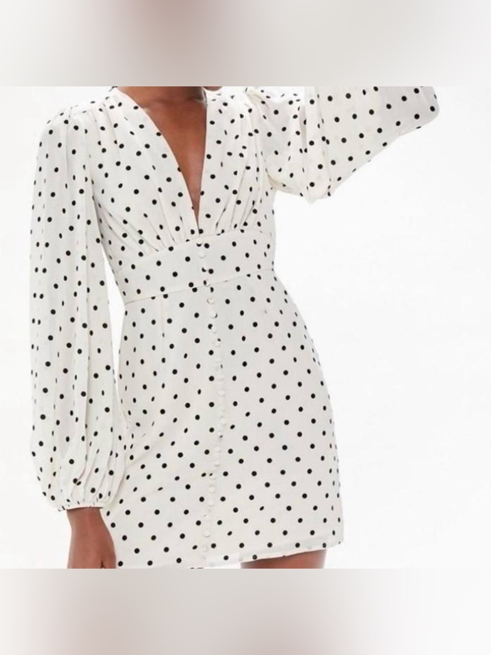 Urban Outfitters Willow Plunging Polka Dot Mini Dress